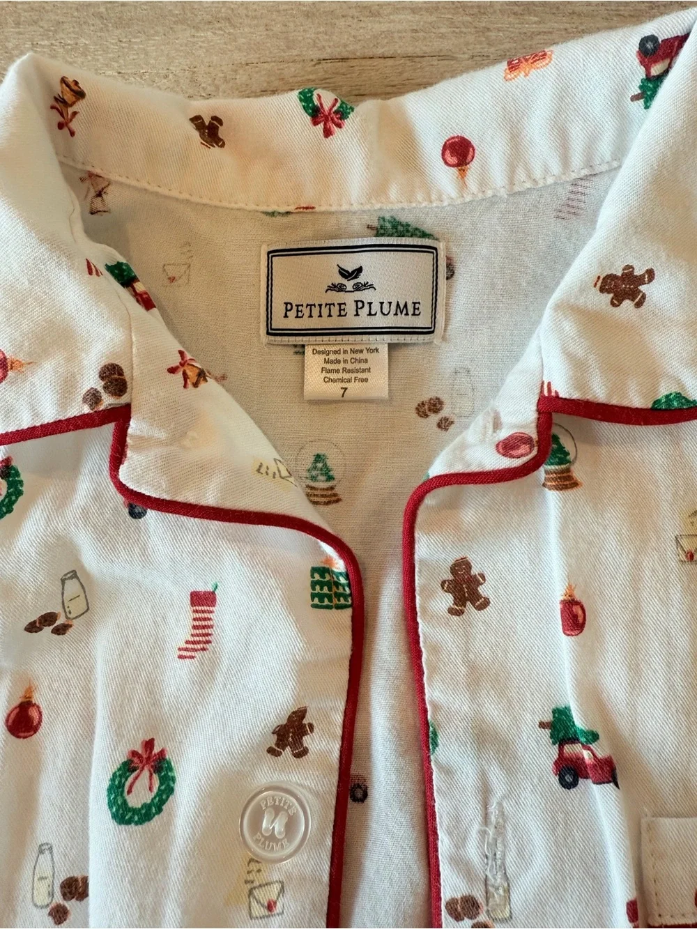 Petite Plume Kid's Twill PJ Set in Winter Nostalgia - 7 Years 🎅🏼